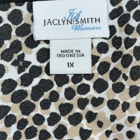 Jaclyn Smith Sleeveless Blouse with Notched Collar animal print size 1XL - Picture 3 of 7